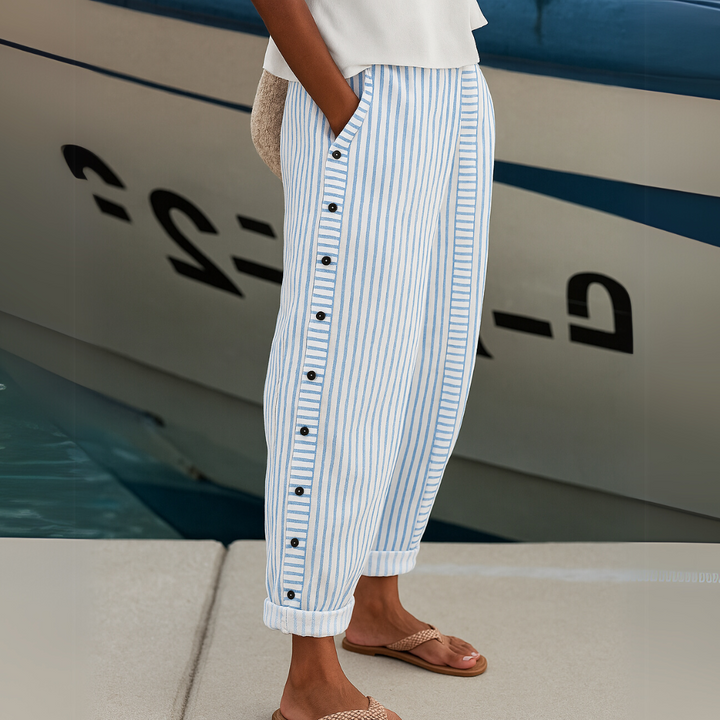 REA | BEQUEME GESTREIFTE FREIZEITHOSE