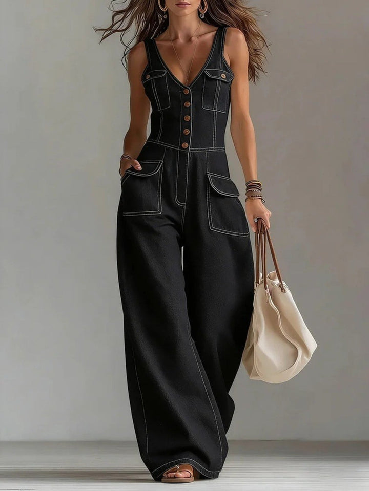 Claire | Damen V-Ausschnitt Jumpsuit