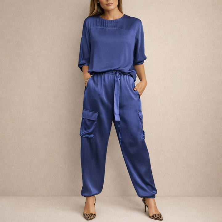 Erin | Lässiges Satin Cargo Set