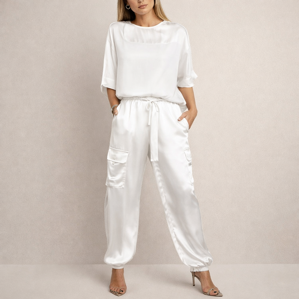 Erin | Lässiges Satin Cargo Set