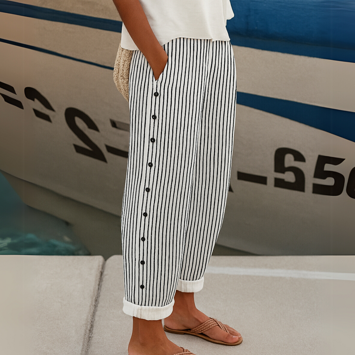 REA | BEQUEME GESTREIFTE FREIZEITHOSE