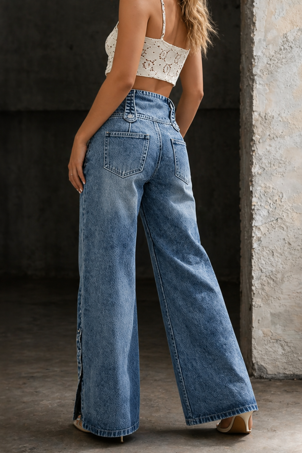 Mia | Hochtaillierte Schlitzjeans