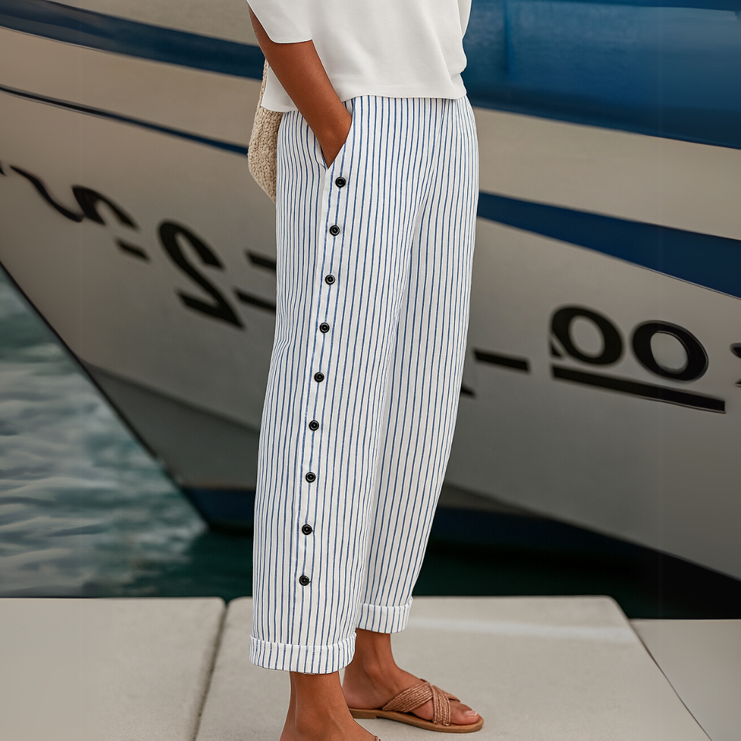 REA | BEQUEME GESTREIFTE FREIZEITHOSE
