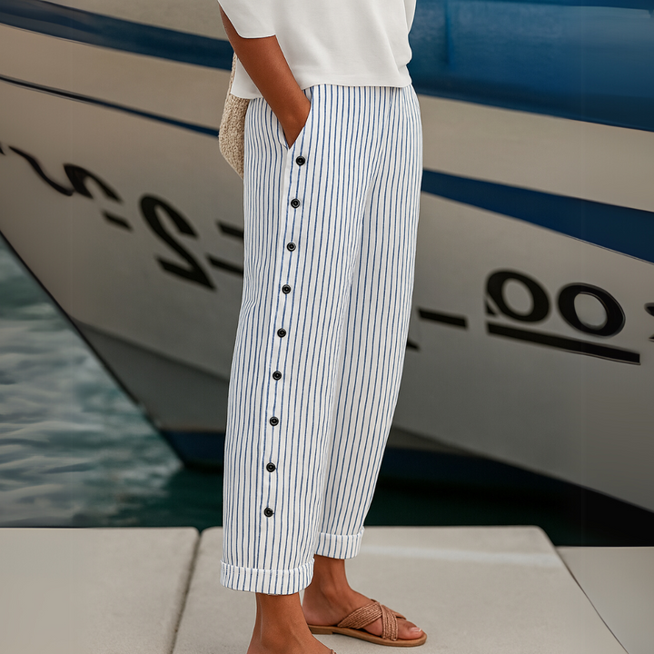 REA | BEQUEME GESTREIFTE FREIZEITHOSE