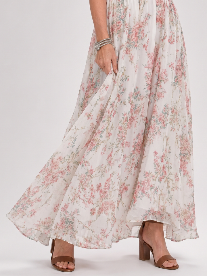 Guinevere | Floraler Print Fließendes Midi Kleid