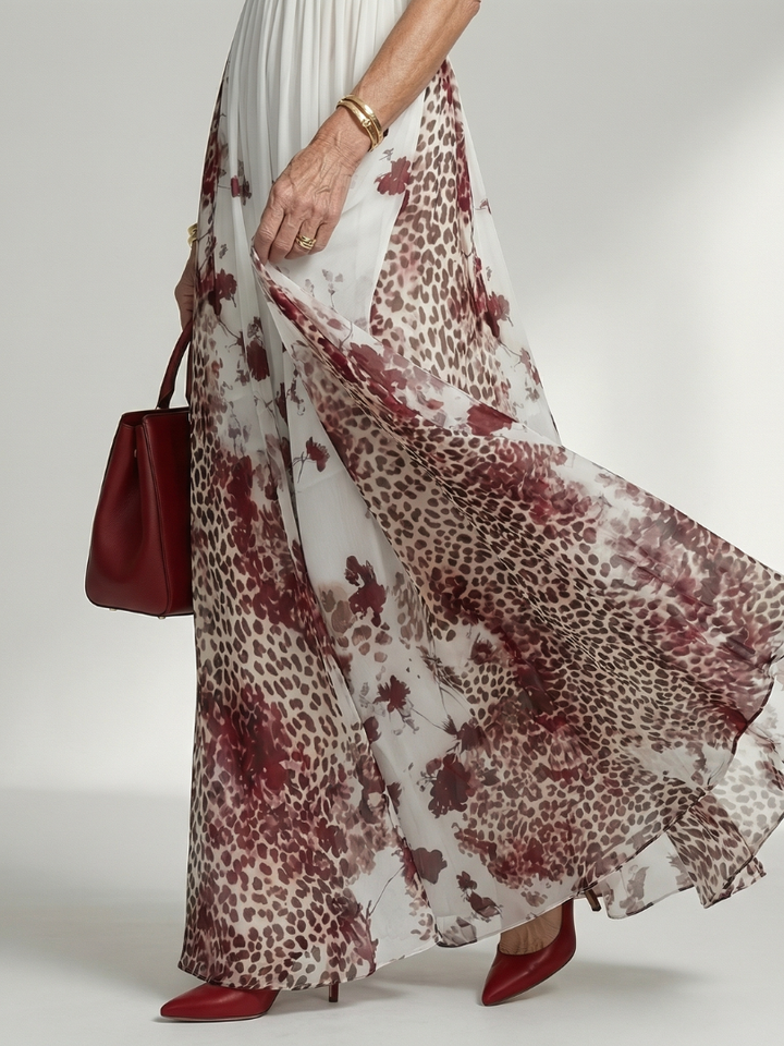 Orlune | Falten Maxi-Kleid in Weiß