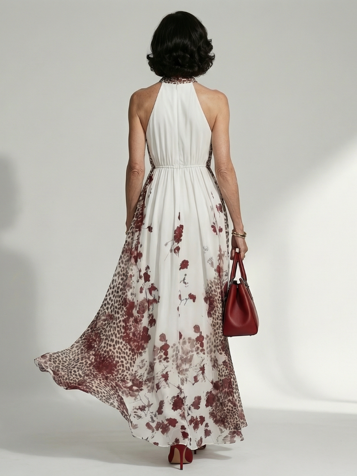 Orlune | Falten Maxi-Kleid in Weiß
