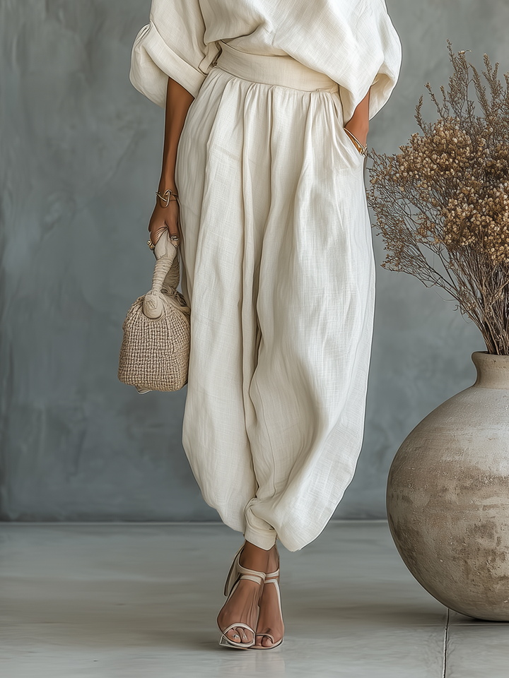 Traudel | Leinen Set Off-Shoulder Hose
