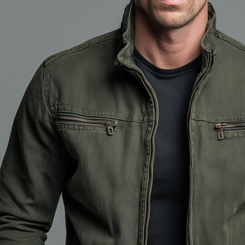 Raufeld – Vintage Baumwoll-Zip-Jacke