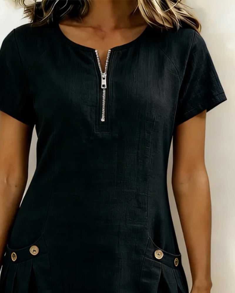 Leinenkleid in A-Linie