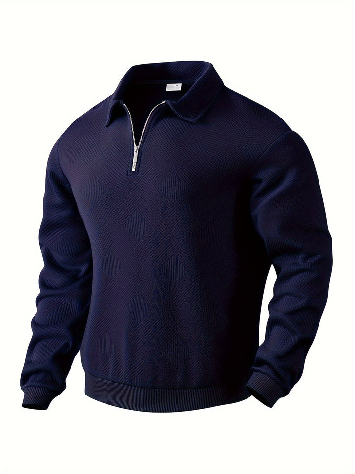 Rafael | Vintage-Zip-Pullover mit geometrischem Design