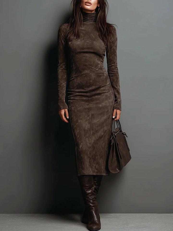 Mildred™ Elegantes Wildleder-Maxikleid