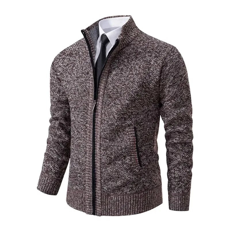 Leon | Strickpullover mit Reißverschluss und Taillierung
