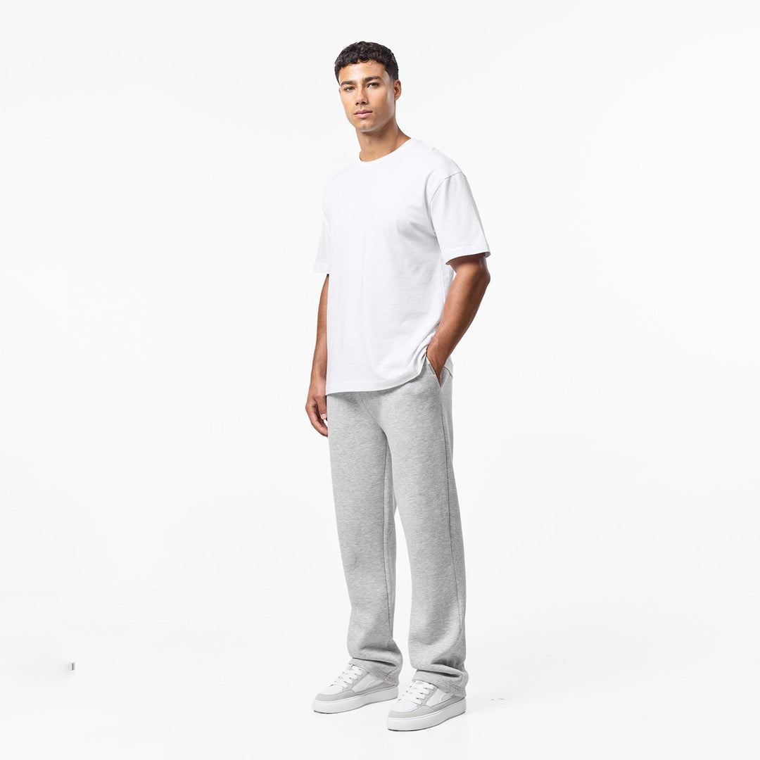 Leonard - Relaxed Fit Offene Jogger-Grau Meliert