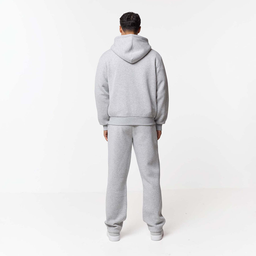Leonard - Relaxed Fit Offene Jogger-Grau Meliert