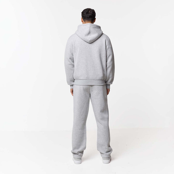 Leonard - Relaxed Fit Offene Jogger-Grau Meliert