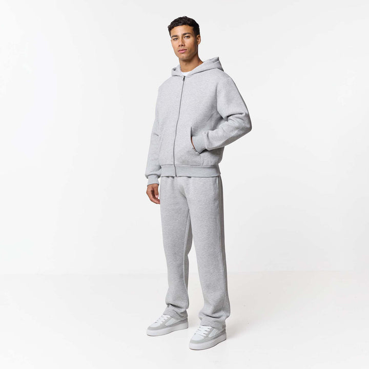 Leonard - Relaxed Fit Offene Jogger-Grau Meliert