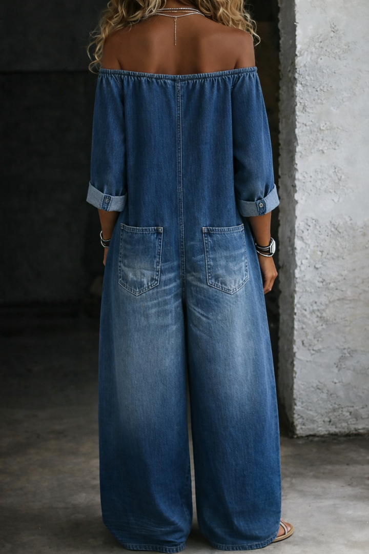 Elena | Off-Shoulder Langarm-Overall