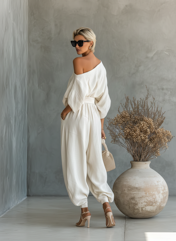 Traudel | Leinen Set Off-Shoulder Hose