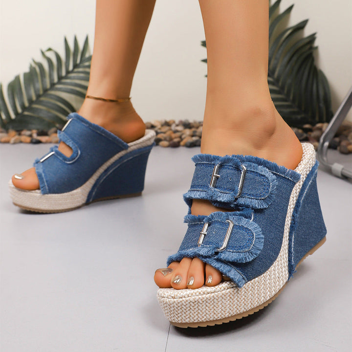 Atelier | Frayed Edge Wedge Sandalen