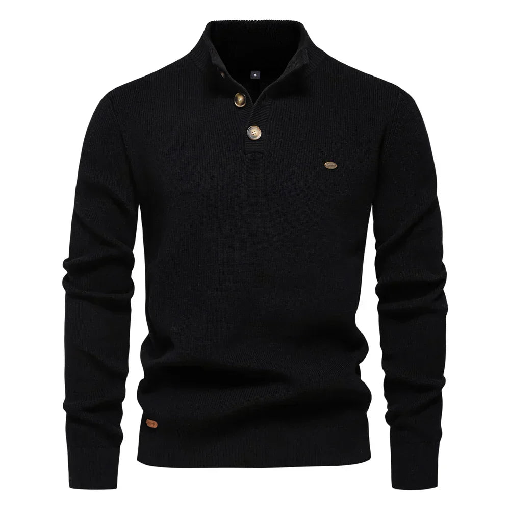 Konrad - Stilvoller Herrenpullover mit Knopfdesign