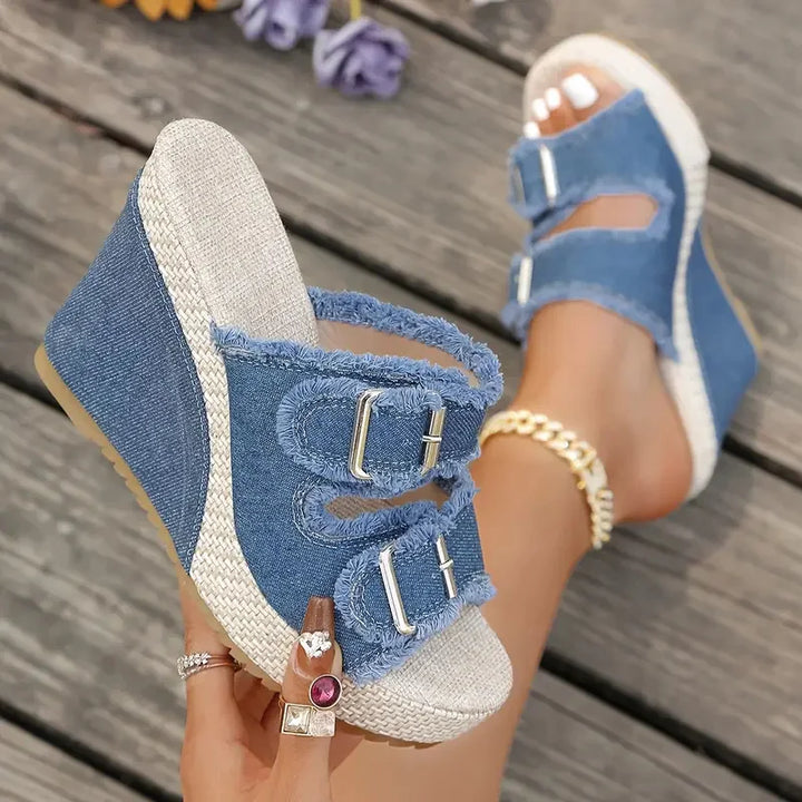 Atelier | Frayed Edge Wedge Sandalen