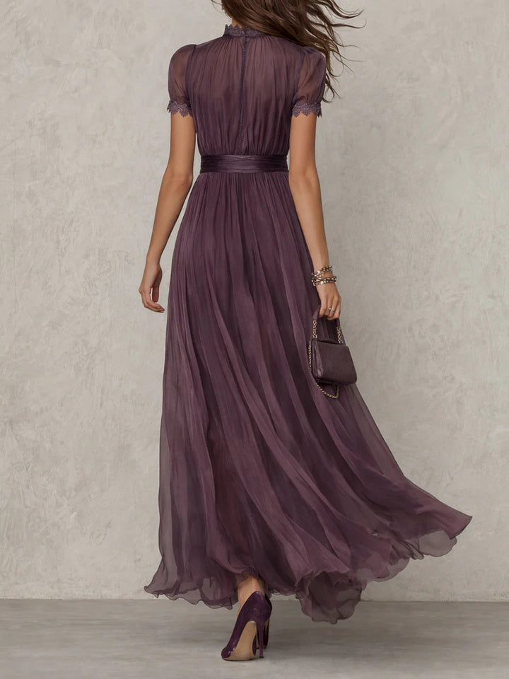 Olivia | Vintage Elegantes Chiffon Maxikleid