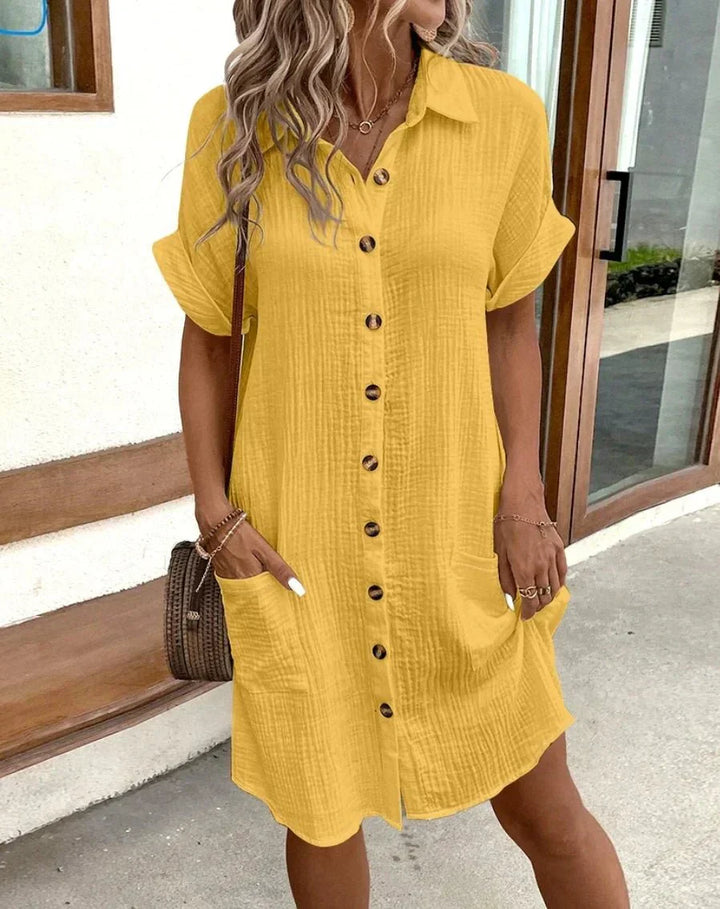 Luz™ - Bequemes Hemdkleid mit Knöpfen