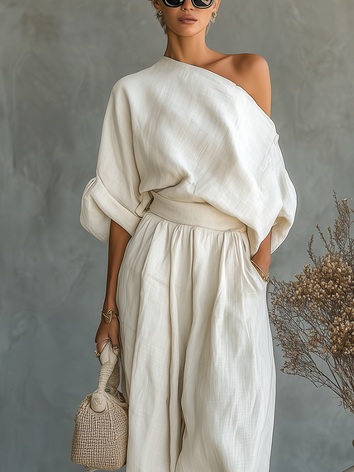 Traudel | Leinen Set Off-Shoulder Hose