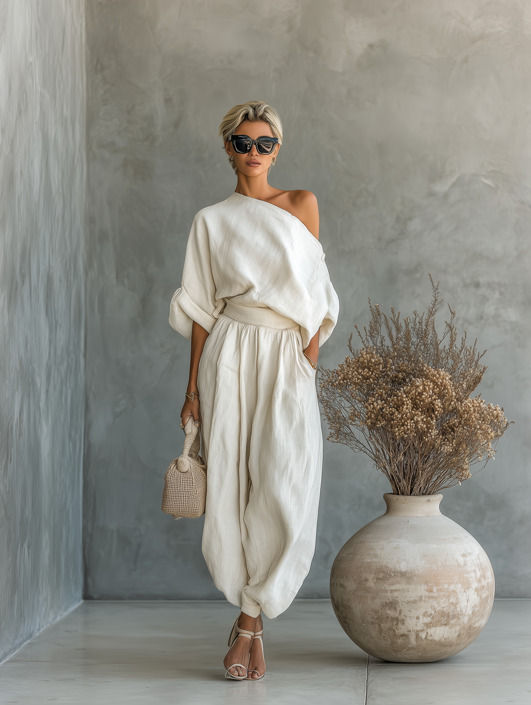 Traudel | Leinen Set Off-Shoulder Hose