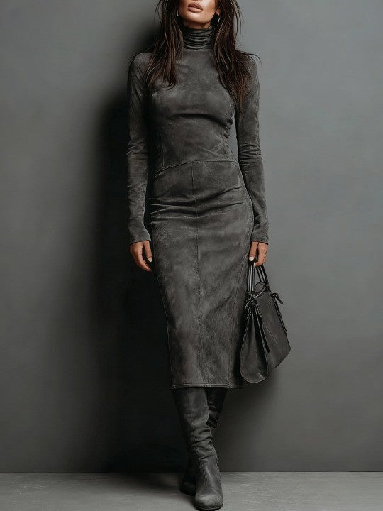 Mildred™ Elegantes Wildleder-Maxikleid